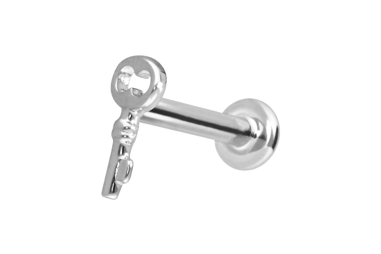 14 Karat Gold Labret Piercing mit Innengewinde SCHLÜSSEL